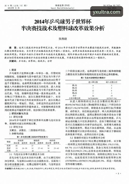 亚新官网入口推荐 亚新体育平台深度分析:中英乒乓对决背后的战术智慧与版本更新